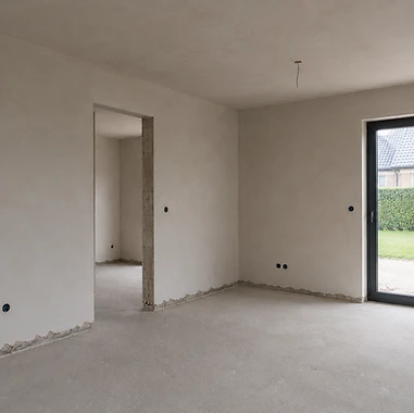 Pleisterwerk in een nieuwbouwwoning