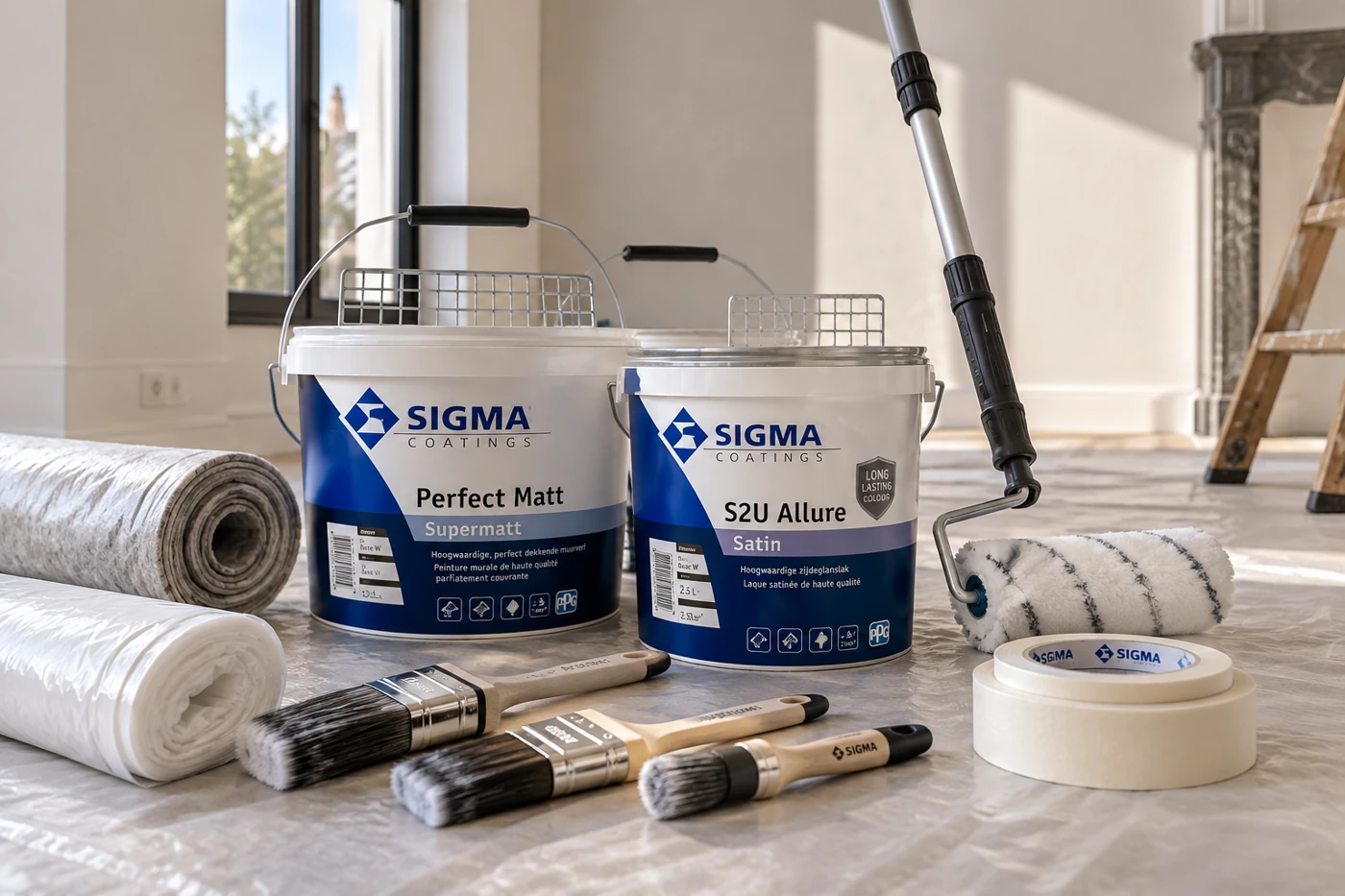 Doe-het-zelfmateriaal met Sigma-verfemmers, rolroosters en voorbereidingsmateriaal